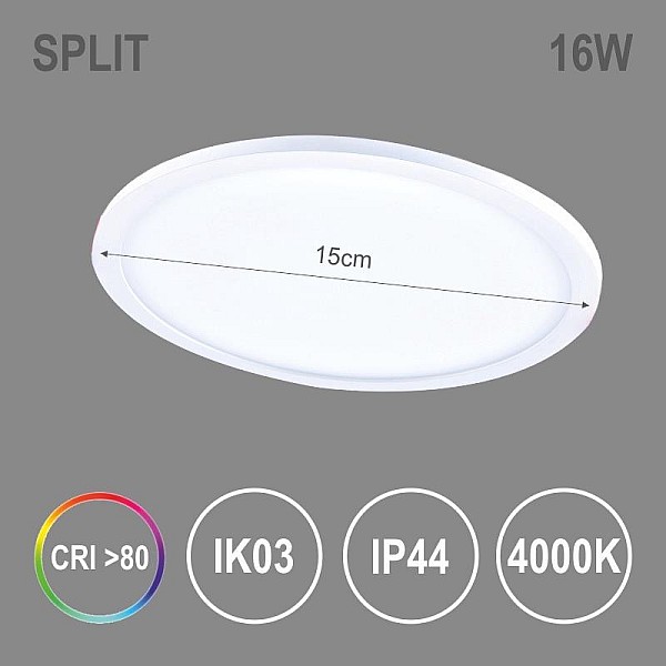 LED PANEL SPLIT R 16W NW IP44 1168LM