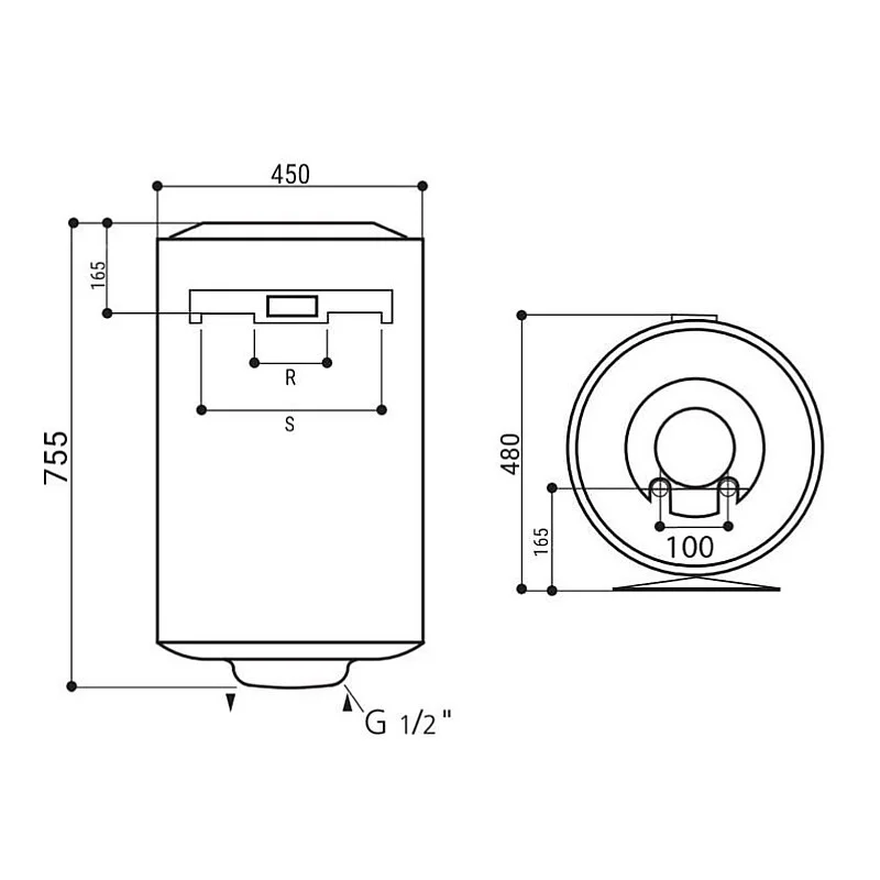 Kombinuotas vandens šildytuvas REGENT 80 TD 2K EU2. 75 l