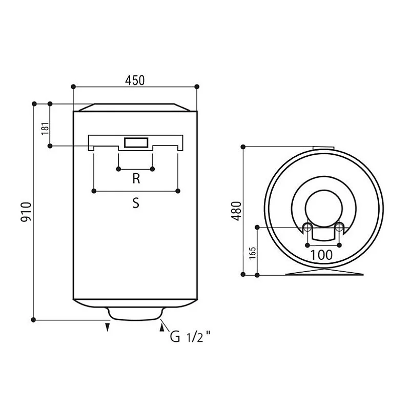 Kombinuotas vandens šildytuvas REGENT 100 TD 2K EU2. 95 l