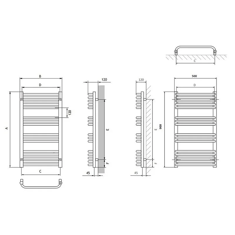 Elektrinis rankšluosčių džiovintuvas Terma Anno. 50 x 90 cm Elektrinis rankšluosčių džiovintuvas Terma Anno. 50 x 90 cm