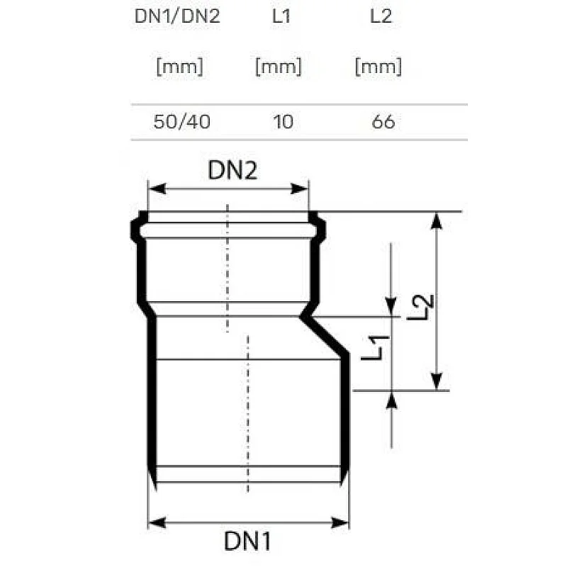 Vidaus kanalizacijos pereiga HTplus. Ø 40 / 50 mm. balta Vidaus kanalizacijos pereiga HTplus. Ø 40 / 50 mm. balta