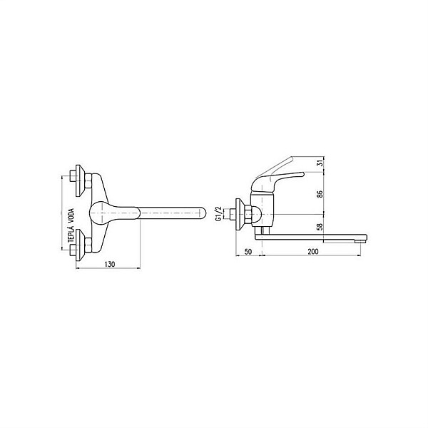 WALL-MOUNTED FAUCET SAZAVA DSA501.5/23