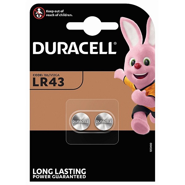 Elementai DURACELL LR43. 1.5V. 2 vnt.