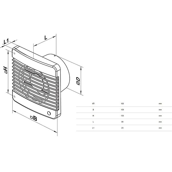 HOOD FAN HAUSHALT 100 SILENTA-M