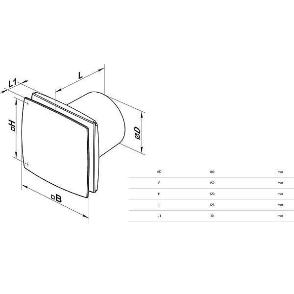 PULL OUT VENTILATOR HAUSHALT 100LD TIMER