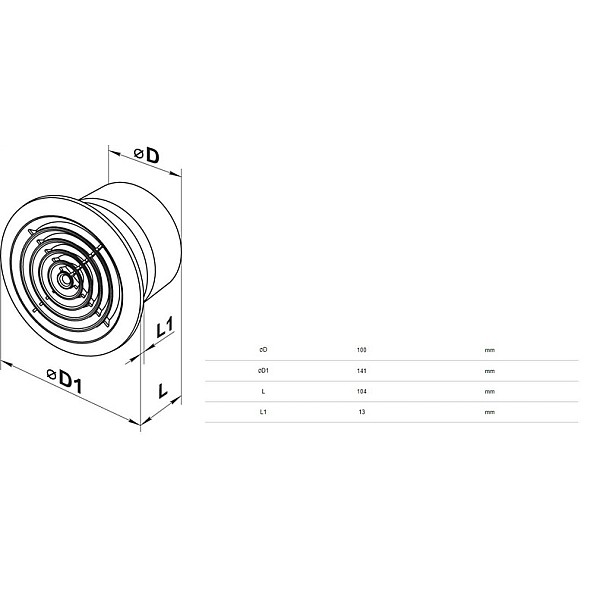 FAN WITH BEARING HAUSHALT PF L 100