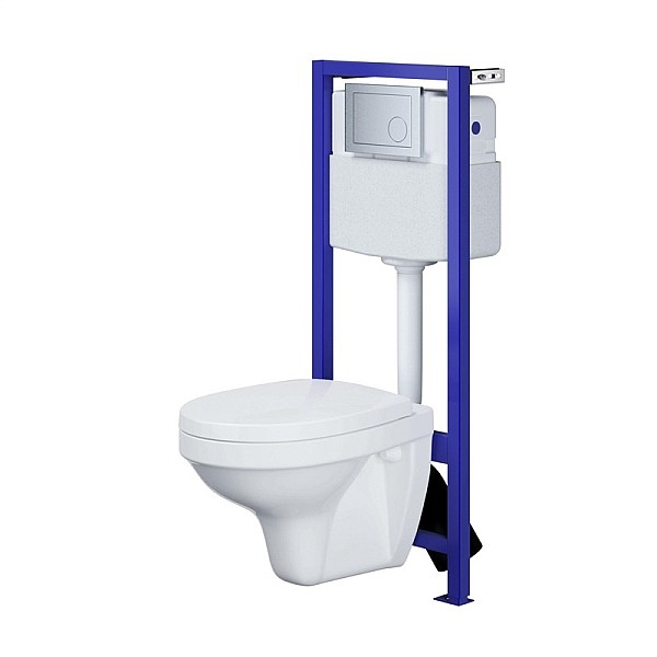 TOILET BOWL+FRAME+BUTTON AGIS S701-022