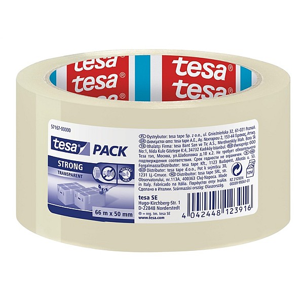 Tesa Strong Packaging Tape 66m Transparent