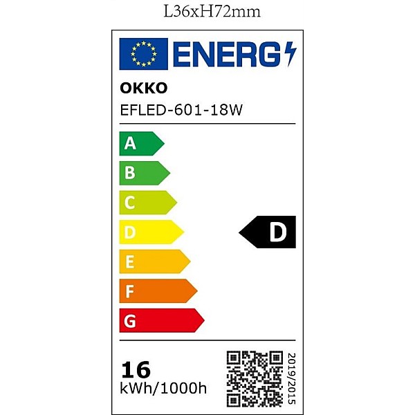 LUMINAIRE TRI-PROOF 18W LED 740 IP65 60C