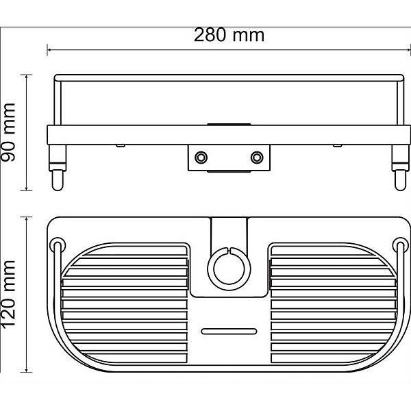 Dušas plaukts Ferro 65580.1. 280 mm x 90 mm x 120 mm. balta