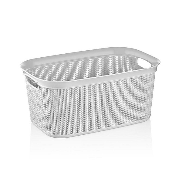 LAUNDRY BASKET 38L KNIT M-080 ICE GRAY