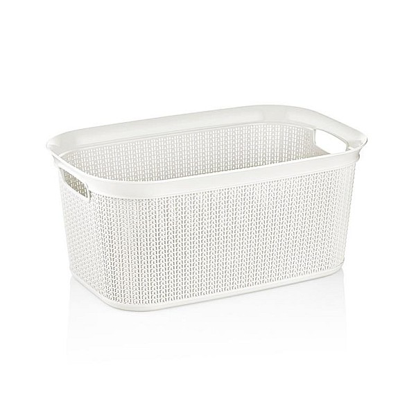 LAUNDRY BASKET 38L KNIT M-080 WHITE