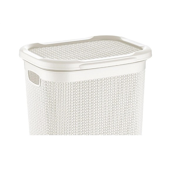 LAUNDRY BASKET 50L KNIT M-079 WHITE