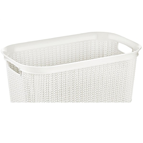 LAUNDRY BASKET 38L KNIT M-080 WHITE