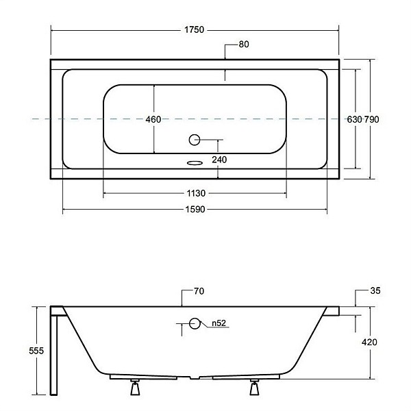 PANELS(FRONT+SIDE) FOR BATHTUB QUADRO175