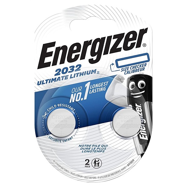 BATTERY ENERGIZER CR2032 LITHIUM 2PCS