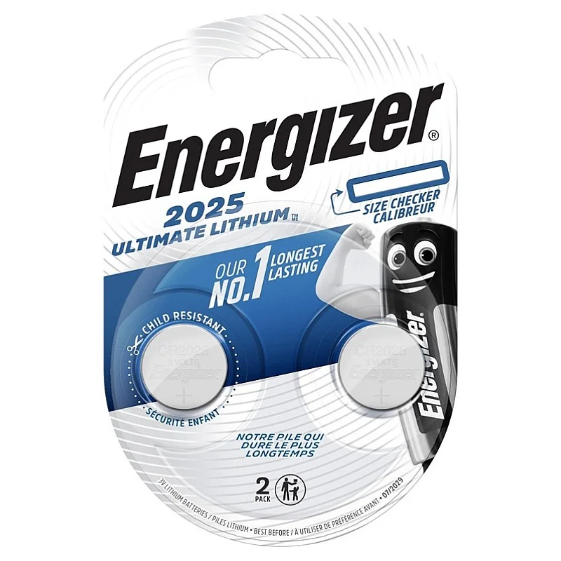 BATTERY ENERGIZER CR2025 LITHIUM 2PCS