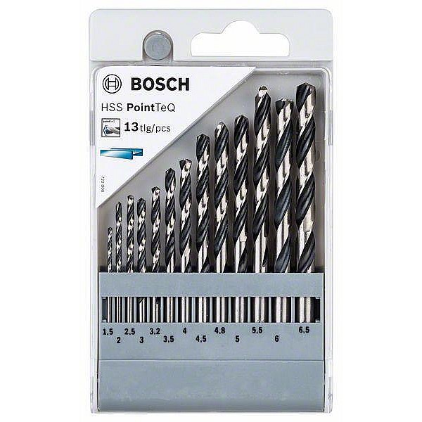 Metalo grąžtų komplektas Bosch. 1.5-6.5 mm. 13 vnt