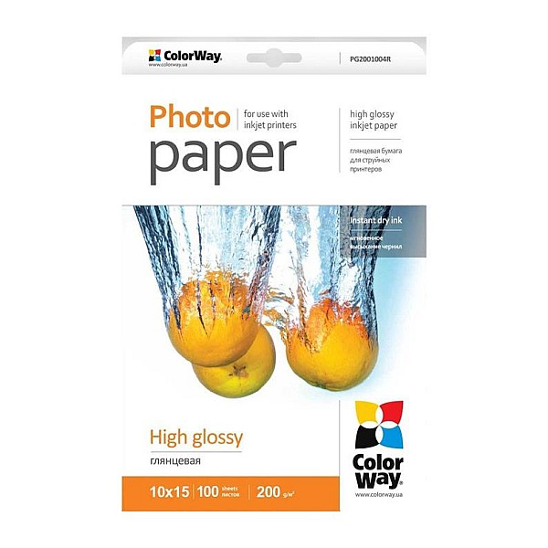 FOTOPAPĪRS COLORWAY GLOSSY 100PCS 10X15