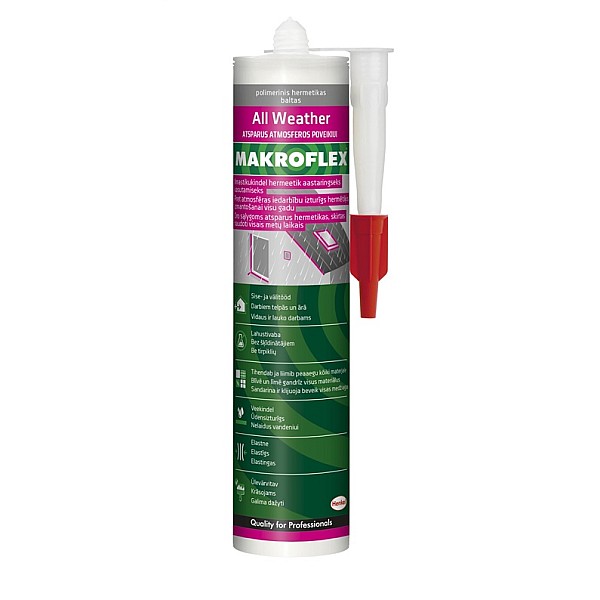 Klijuojantis hermetikas Makroflex All Weather 280ml. baltas