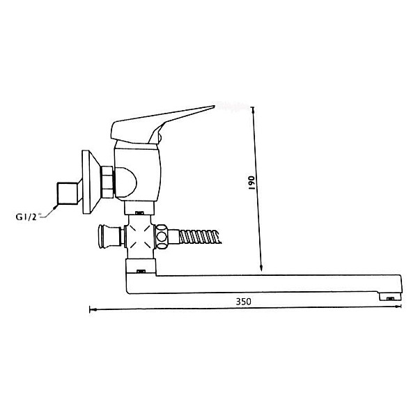 BATH FAUCET LONG SPOUT L-1103A WO ACC