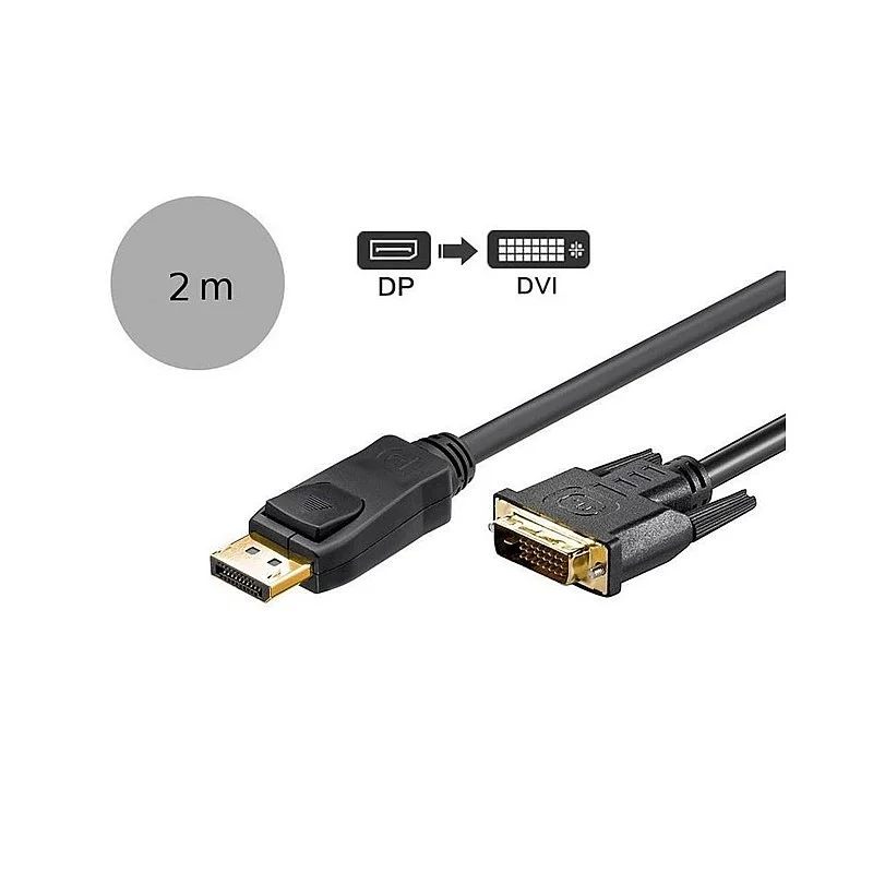 Kabelis MICRO_CONNEC Dipslay port M. DVI M. 2m. juodas Kabelis MICRO_CONNEC Dipslay port M. DVI M. 2m. juodas