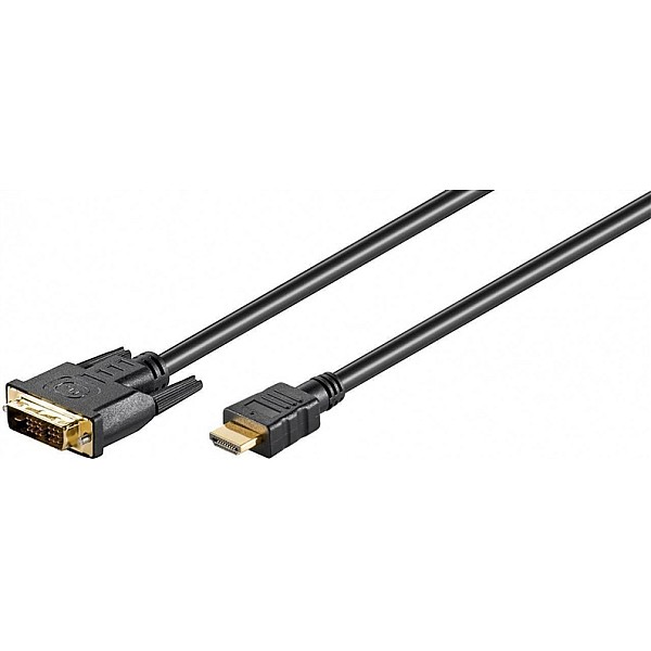 Kabelis MICRO_CONNEC HDMI M. DVI M. 2m. melns HDM191812