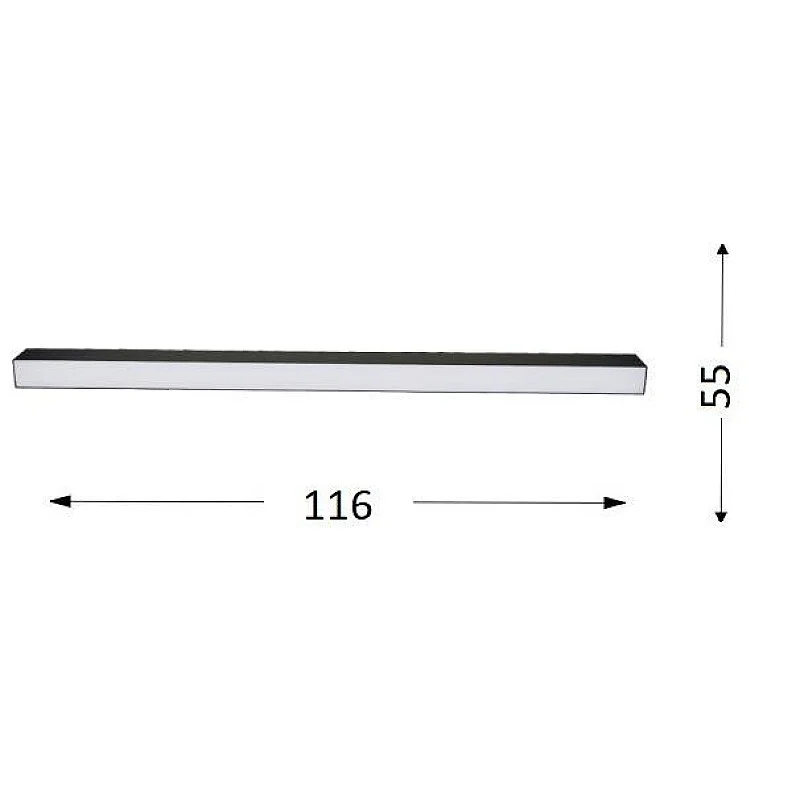 LED SURFACE MOUNT 40W.120CM. BLACK LIMAN
