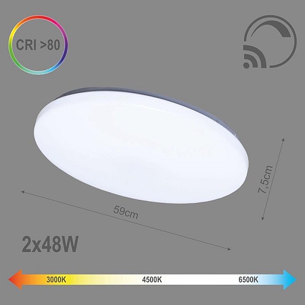 Šviestuvas plafonas Tope Sopot. 2x48W. LED. Ø585mm