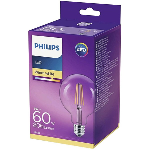 LED lemputė PHILIPS. G93. E27. 6 W. 806 lm. 2700 K