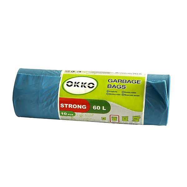 TRASH BAG OKKO STRONG BLUE 60L 10PCS