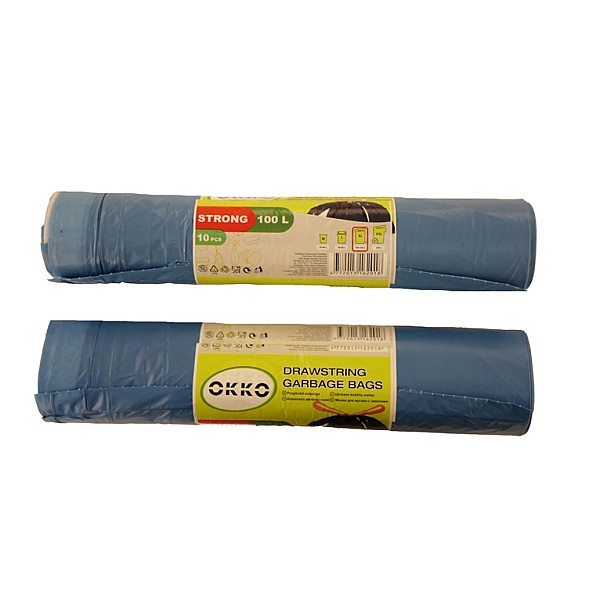 GARBAGE BAGS OKKO STR BLUE DS 100L 10PCS