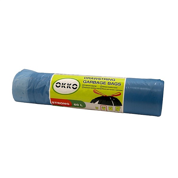 GARBAGE BAGS OKKO STR BLUE DS 60L 10PCS