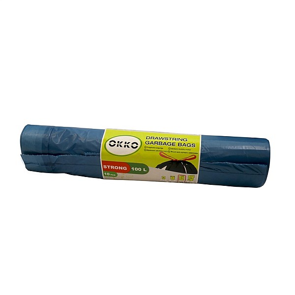 GARBAGE BAGS OKKO STR BLUE DS 100L 10PCS