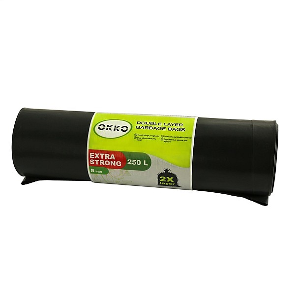 GARBAGE BAGS OKKO 2LAYER 250L 5PCS