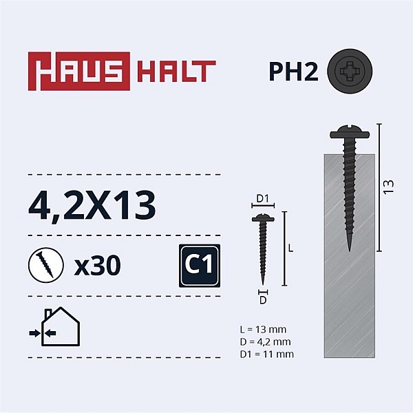 Pašurbjošas skruves Haushalt 5.5 x 32 mm. 15 gb