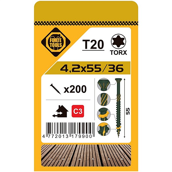 TERRACE SCREW T20 4.2X55 GREEN (200)