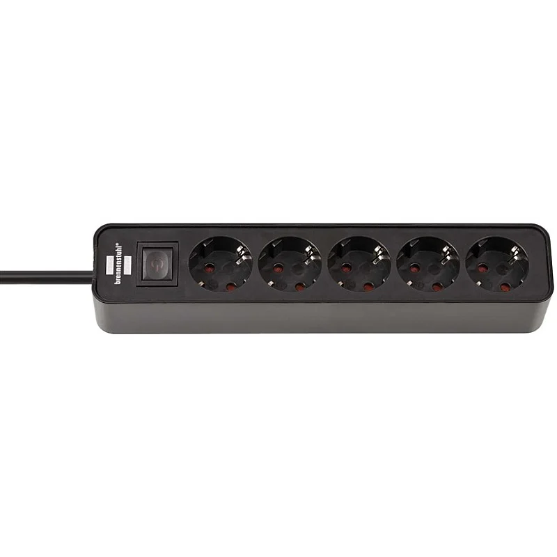 Pagarinātājs 5-vietīgs 16 A. 1.5M. Melns