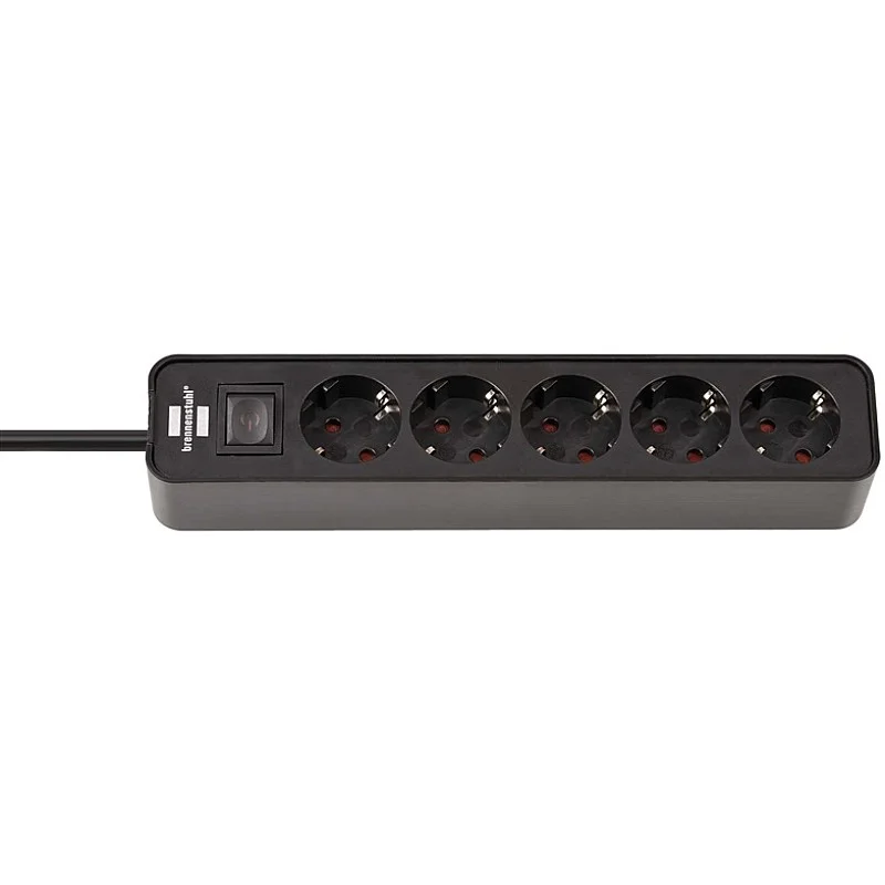 Pagarinātājs 5-vietīgs 16 A. 1.5M. Melns