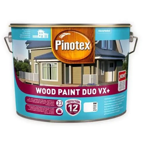 Dažai Pinotex Wood Paint Duo VX+. balti. 10 l