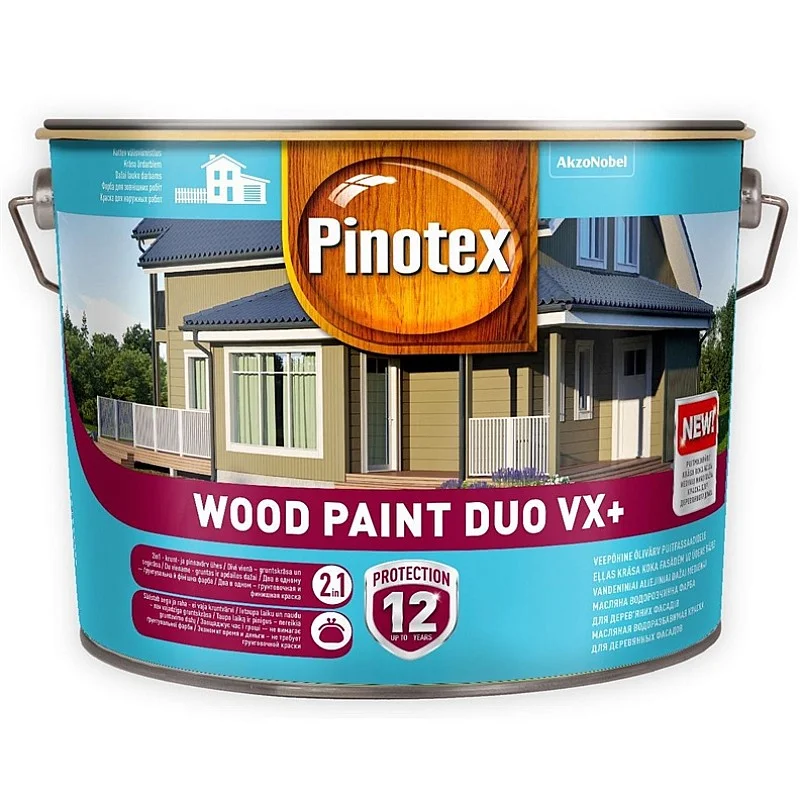 Dažai Pinotex Wood Paint Duo VX+. balti. 10 l Dažai Pinotex Wood Paint Duo VX+. balti. 10 l