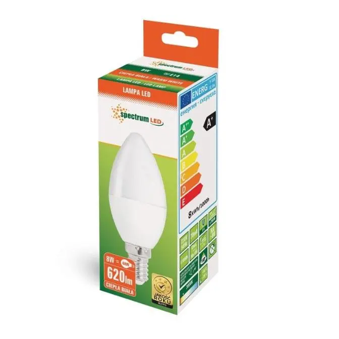 LED BULB B38 8W E14 830 620LM SPECTRUM