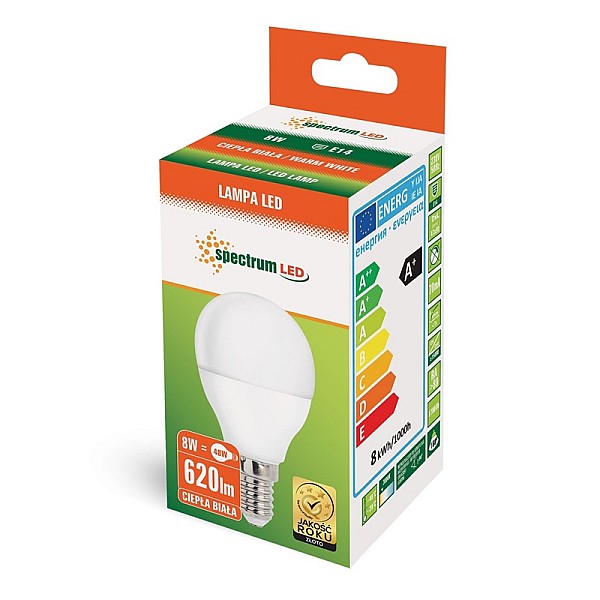 LED BULB P45 8W E14 830 620LM SPECTRUM