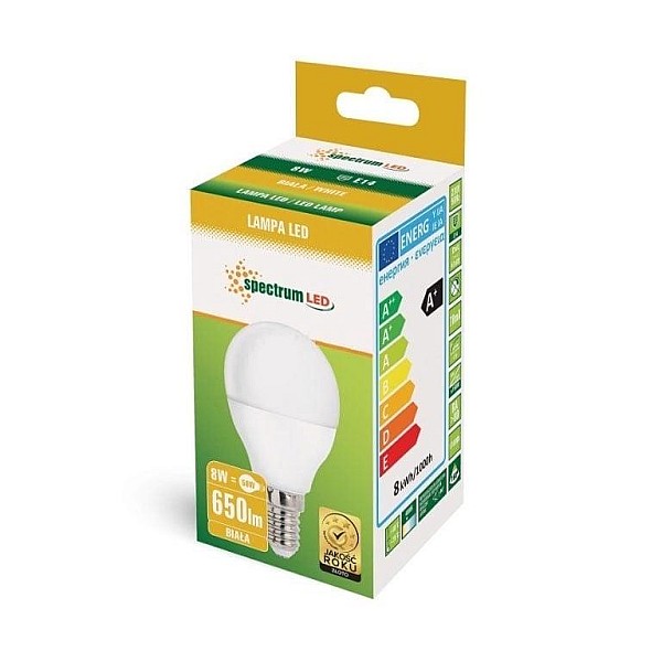 LED BULB P45 8W E14 840 650LM SPECTRUM