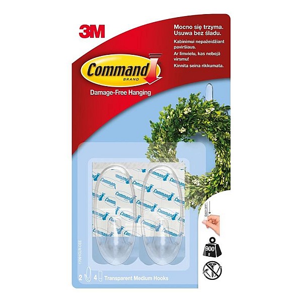 COMMAND TRANSPARENT MEDIUM HOOKS 17091CL