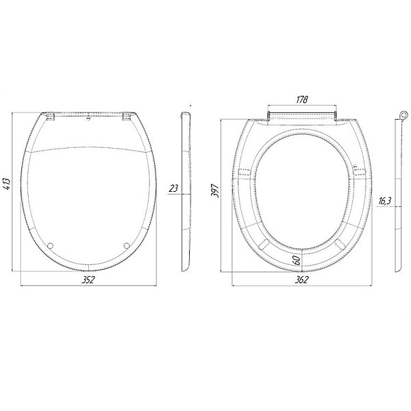 Unitazo dangtis su tvirtinimo detalėmis WS0100EU