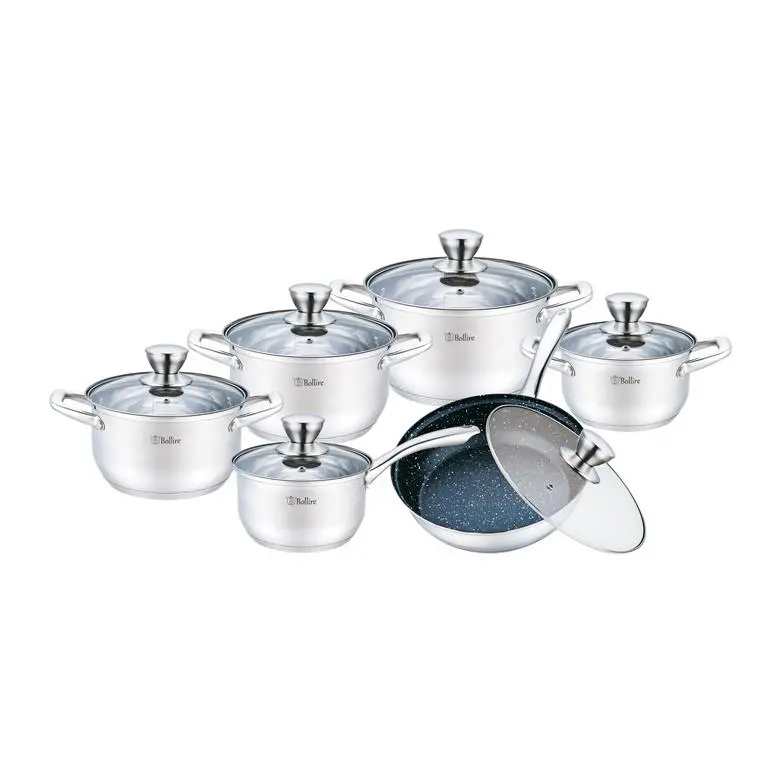 BELLY SHAPE 12PC COOKWARE SET BR-4006