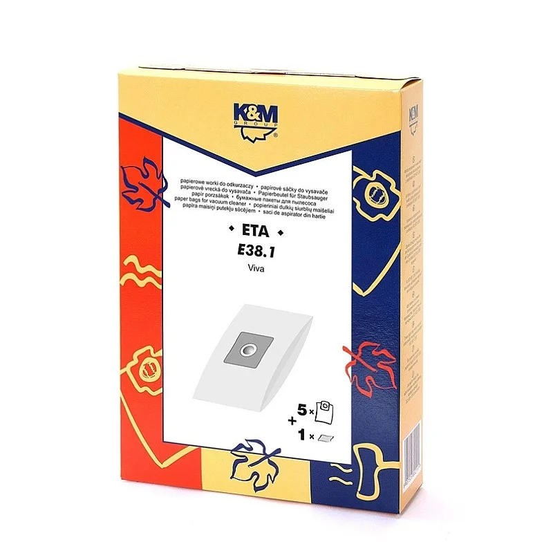 Dulkių siurblių maišeliai K&M E38. 5 vnt. Dulkių siurblių maišeliai K&M E38. 5 vnt.