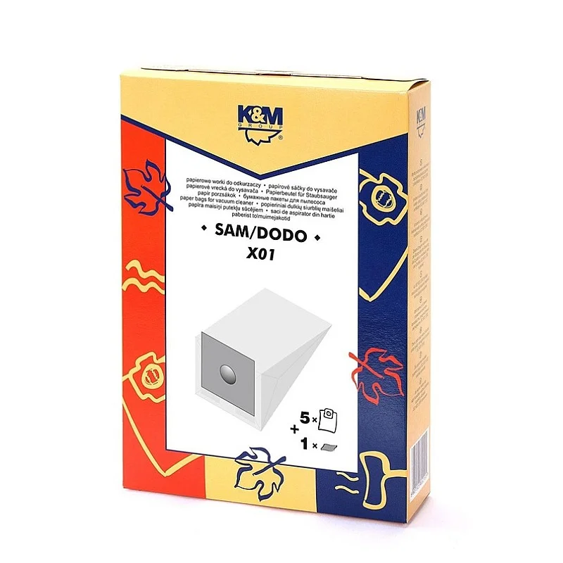 Dulkių siurblių maišeliai X01. 5 vnt Dulkių siurblių maišeliai X01. 5 vnt