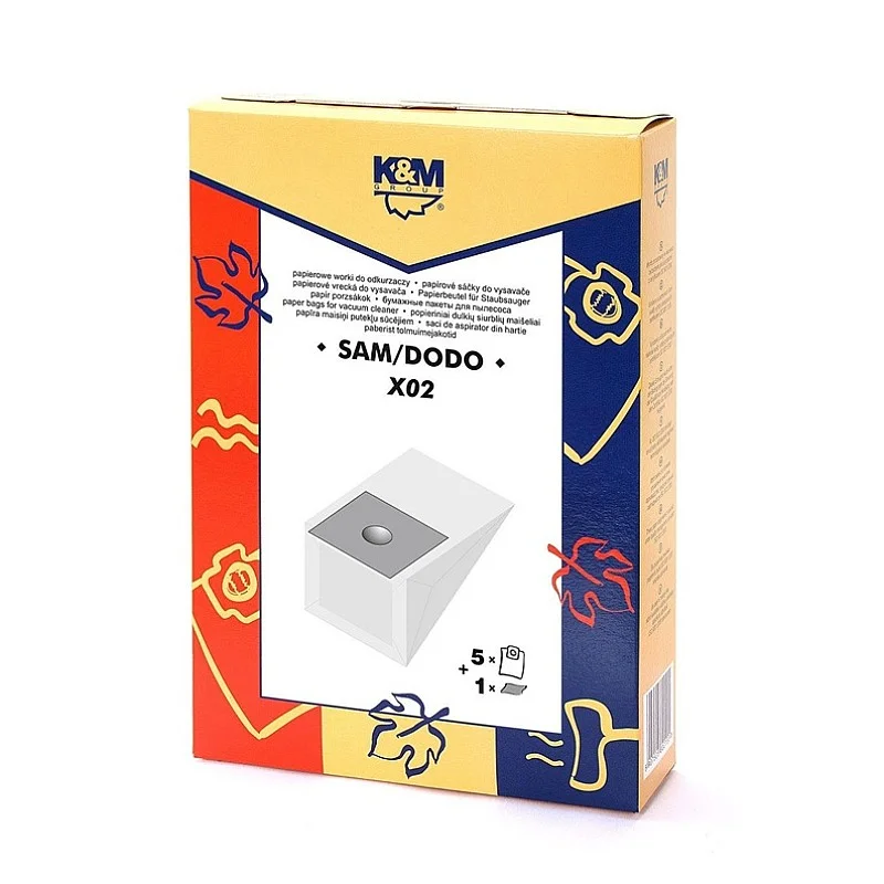 Dulkių siurblių maišeliai X02. 5 vnt Dulkių siurblių maišeliai X02. 5 vnt